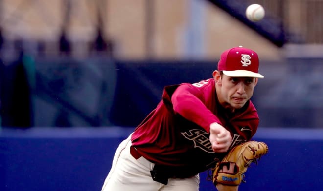 Jackson Baumeister had nine strikeouts in six innings as FSU picks up a road win over Notre Dame.