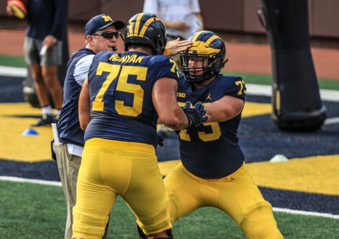 All eyes will be on redshirt freshman right tackle Jalen Mayfield during his first start for the Wolverines on Saturday.
