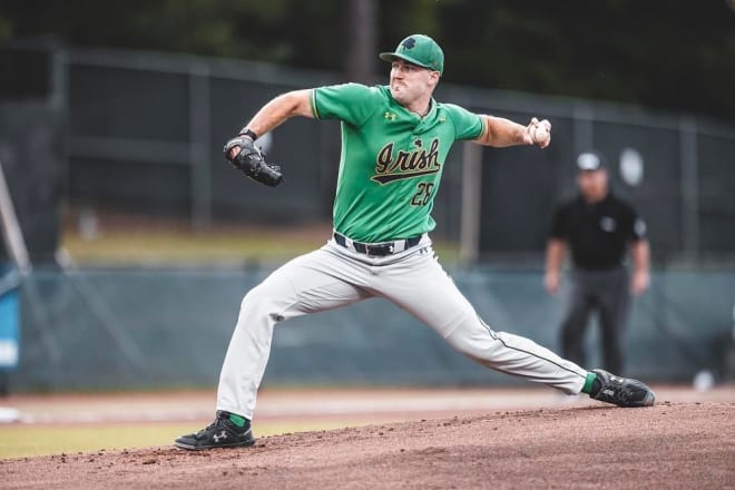 Irish ace John Michael Bertrance will pitch on game 2 of the Knoxville Super Regional, on Saturday.