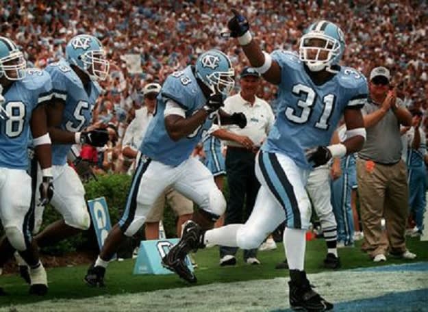 Bly (31) is one of the best football players ever at UNC.