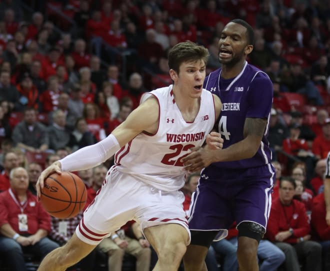 Ethan Happ leads Wisconsin in scoring (17.4 ppg), rebounding (8.5 rpg) and assists (3.9 apg).