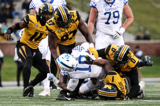 Akial Byers (97) is one of four defensive linemen who opted to use the extra season of eligibility provided by the NCAA to return to Missouri for a fifth season.