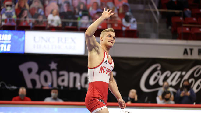 NC State Wolfpack wrestling 157-pounder Hayden Hidlay 