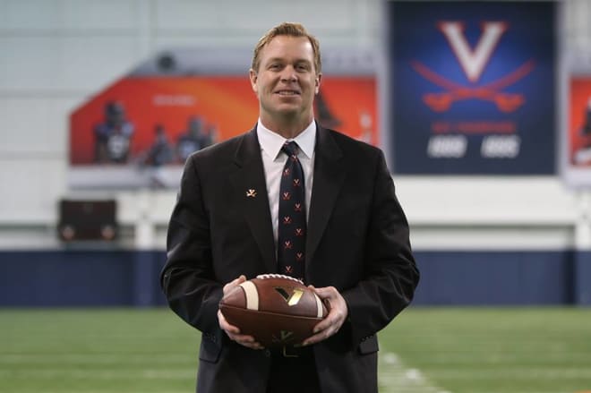 Bronco Mendenhall and the Cavaliers impressed Wayne Taulapapa on his official visit.