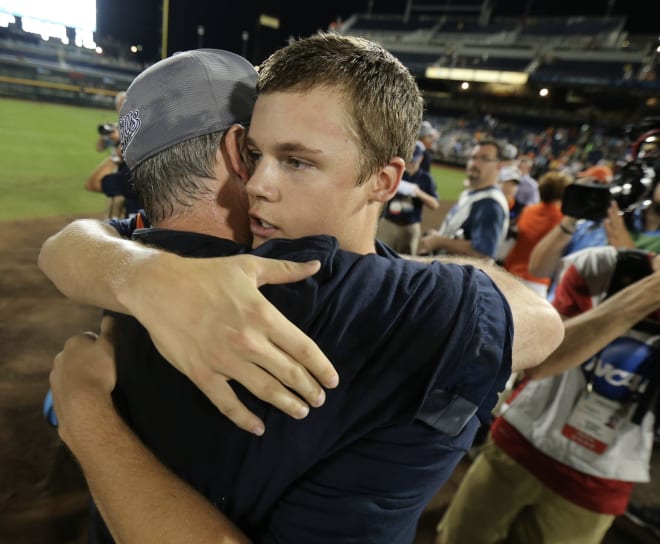 Nathan Kirby helped the Cavaliers seal the CWS title in 2015.