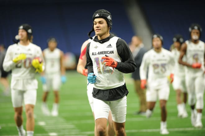 At the All-American Game USC verbal commit Puka Nacua caught three passes for 49 yards and threw another pass on a trick play good for 20 more. He's playing in the Polynesian Bowl on January 19th.