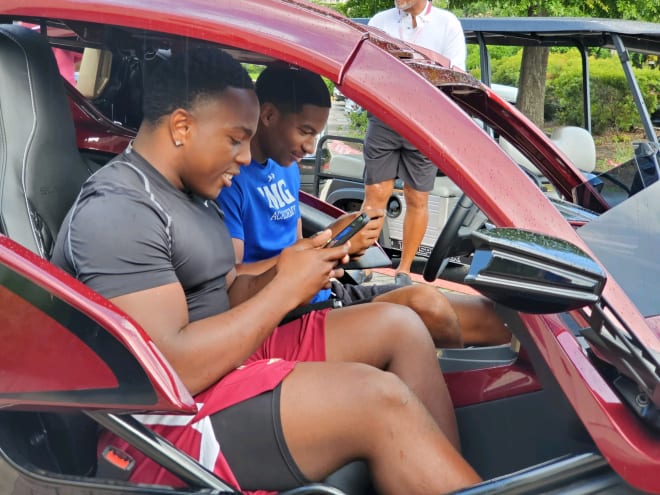 Four-star running back Jaylon Glover enjoyed checking out Florida State's slingshot Polaris car.