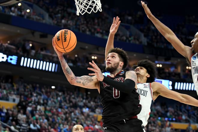 Teddy Allen is the WAC Player of the Year and dominated in New Mexico State's upset win over UConn.