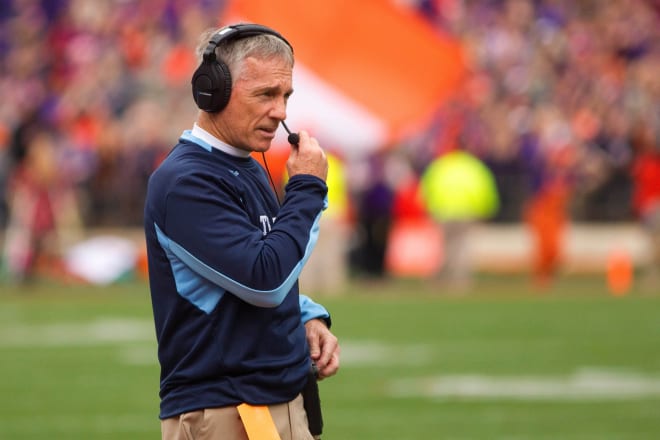 Kevin Higgins, here coaching The Citadel against Clemson in 2013, is stepping into a new, off-field role at Wake Forest. 