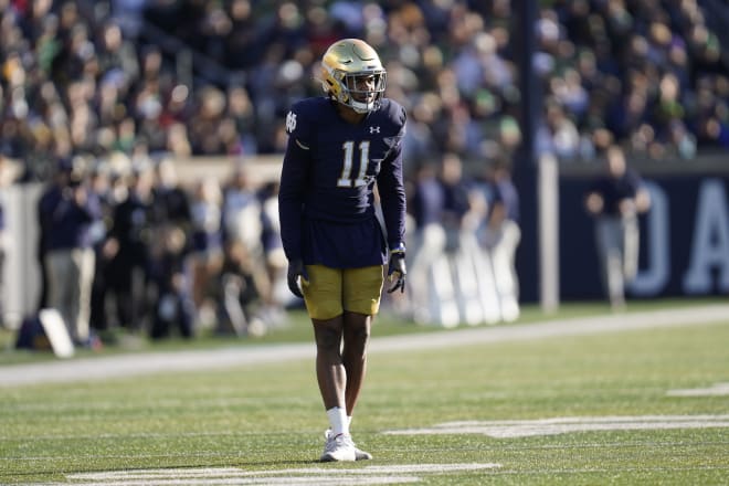 Notre Dame Fighting Irish football sophomore safety Ramon Henderson 