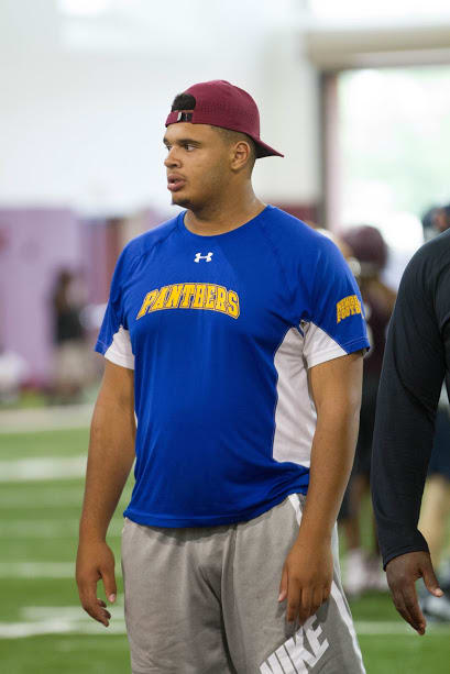 2017 DT signee Cory Durden looks on during the drills.