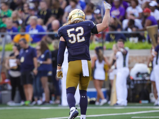 Notre Dame linebacker Bo Bauer was injured in Tuesday's practice and will miss the rest of the season.