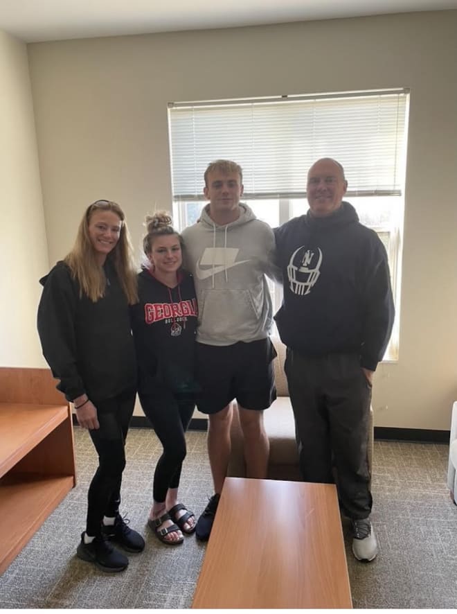 The Bowers family - DeAnna, Brianna, Brock, and Warren, left to right - moving Brock into the dorms in January 2021. Photo courtesy DeAnna Bowers.