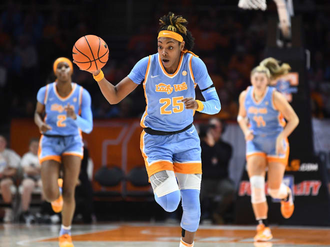 Jordan Horston donned the newly debuted 'Summitt Blue' jersey in the win over Georgia.