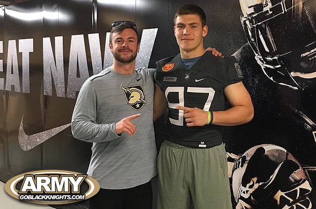 DE/TE Nolan Cockrill during his unofficial visit to Army West Point on Saturday