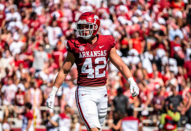 Arkansas LB Drew Sanders will participate in on-field activities at the NFL Combine on Thursday.