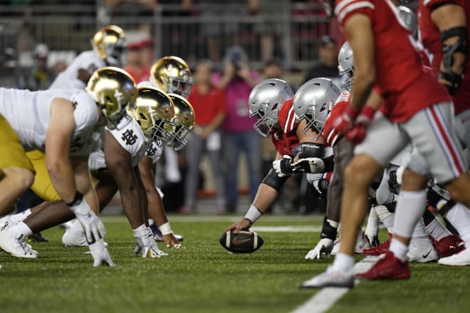 Notre Dame's defensive line drew mixed reviews in the season opener at Ohio State.