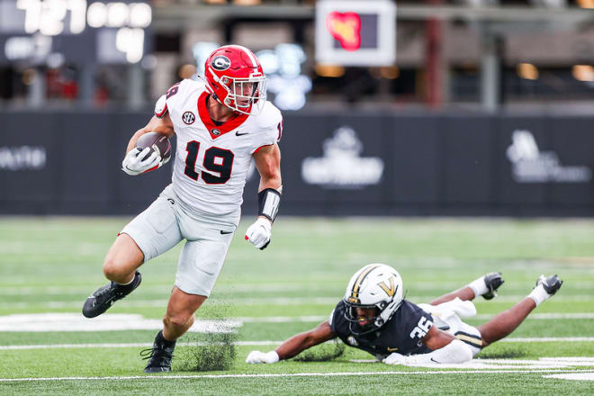 Brock Bowers is back to running, head coach Kirby Smart said on Tuesday.