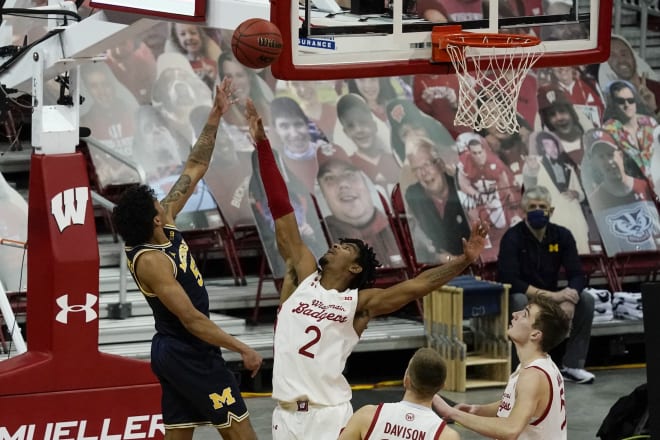 Michigan's Eli Brooks shoots over Wisconsin's Aleem Ford during the second half of the Wolverines' 67-59 victory.