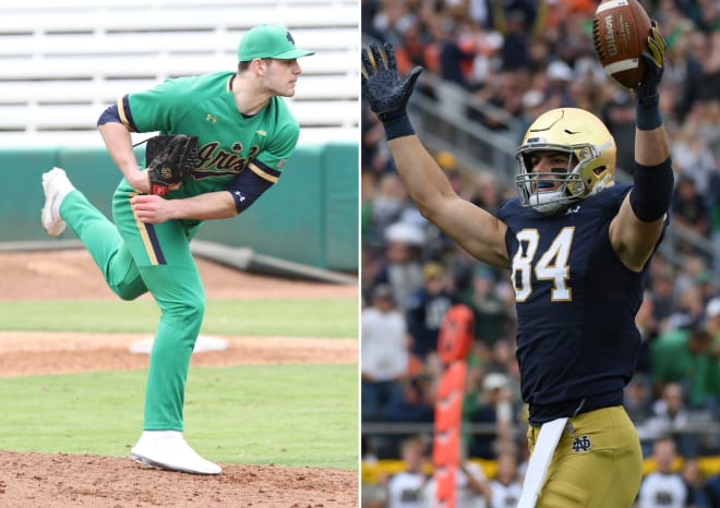 Cole Kmet was a two-sport star while at Notre Dame, shining in both baseball and football.