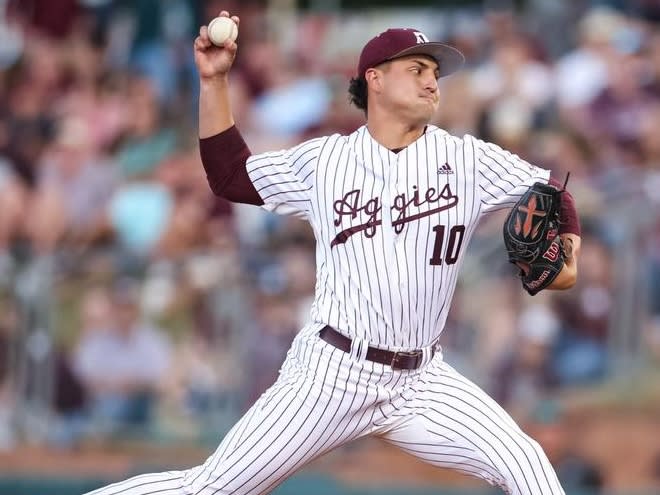 Chris Cortez gave A&M 4 1/3 innings of scoreless relief and got the win. (Texas A&M athletics)