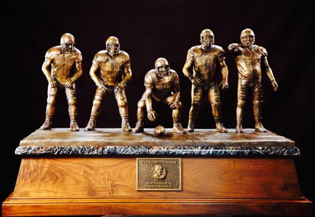 The Joe Moore Award is presented annually to the most outstanding offensive line unit.