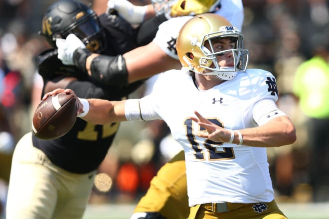 Notre Dame fifth-year senior quarterback Ian Book