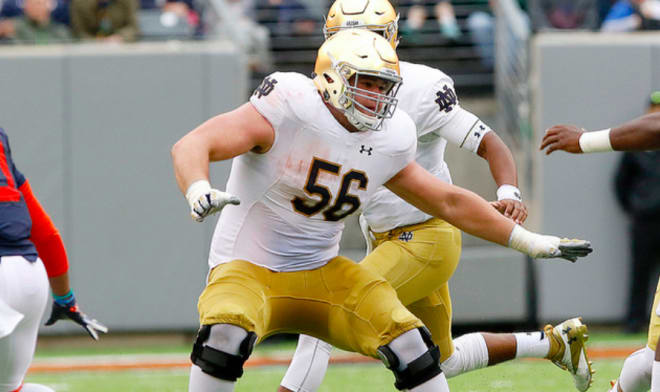 Notre Dame guard Quenton Nelson is expected to be one of the nation's premier offensive linemen.