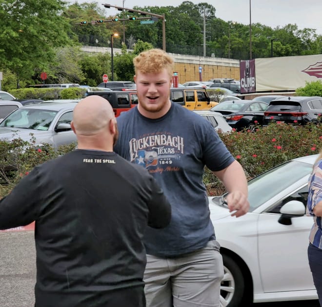 Four-star Texas OL Connor Stroh arrives for a visit at Florida State on Saturday