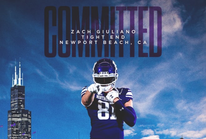 Tight end Zach Giuliano announced his commitment to Northwestern on Jan. 30.