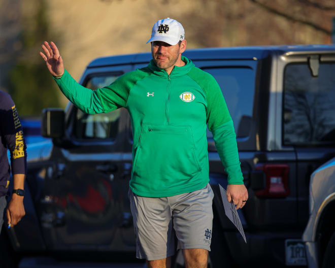 Notre Dame made Gerad Parker's promotion to offensive coordinator official on Saturday.
