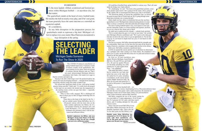 Who Wins The Quarterback Job For Michigan Football Dylan Mccaffrey Or Joe Milton