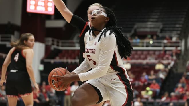 Stanford junior Francesca Belibi finished with 10 points and 4 rebounds. 