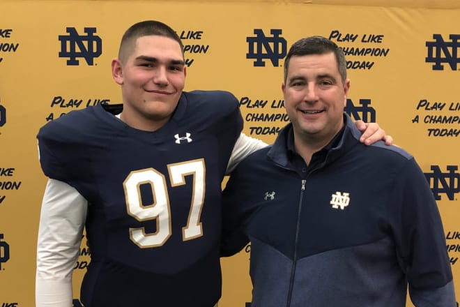 Notre Dame Fighting Irish football freshman defensive lineman Gabe Rubio 