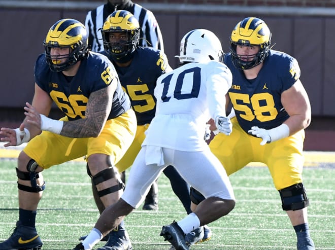 Michigan Wolverines football offensive lineman Chuck Filiaga started all six games for U-M last season.