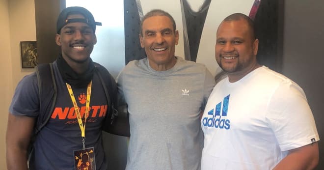 L-R: Tevin White, Herm Edwards and North Stafford HS Recruiting Coordinator John Harris (John Harris Twitter)