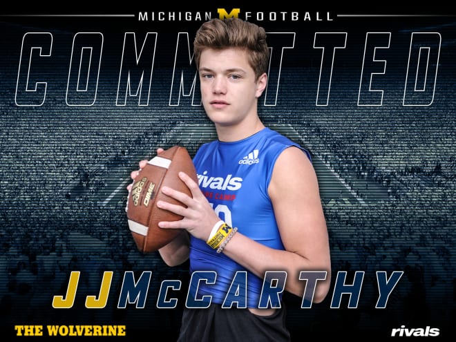 Sophomore pro-style quarterback J.J. McCarthy has committed to Michigan.