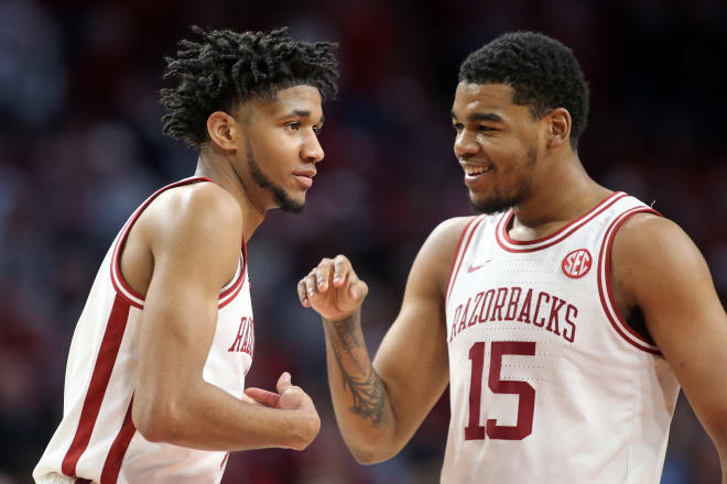 Arkansas's leading scorer duo Mason Jones and Isaiah Jones.