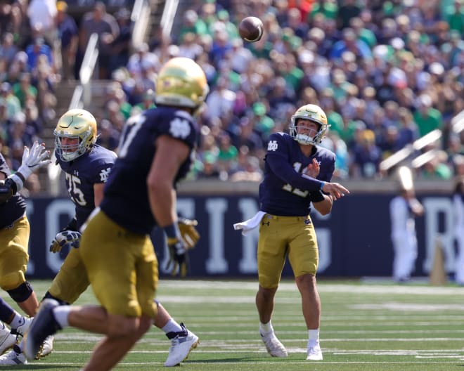 Notre Dame quarterback Tyler Buchner is optimistic about his short-term and long-term future at ND.