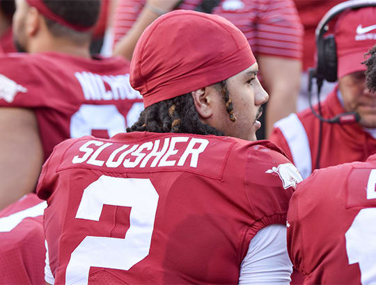 Arkansas DB Myles Slusher left the team on Sunday.