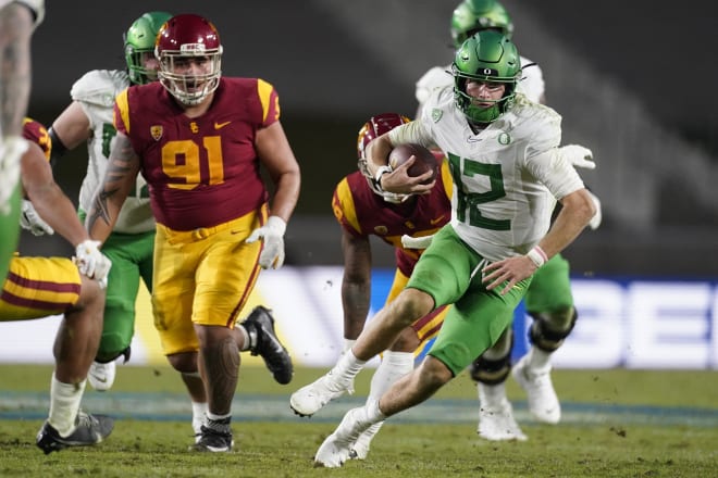 Tyler Shough in his time at Oregon