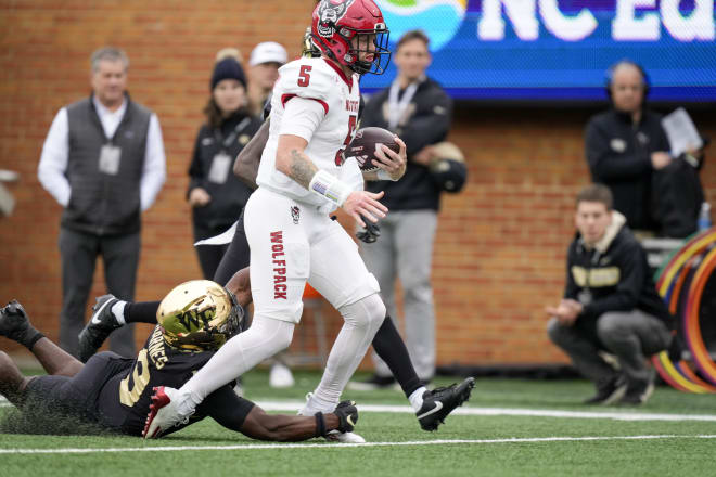 NC State senior quarterback Brennan Armstrong threw for 111 yards and a touchdown, and rushed for 96 yards and a score in the 26-6 win over Wake Forest on Saturday.