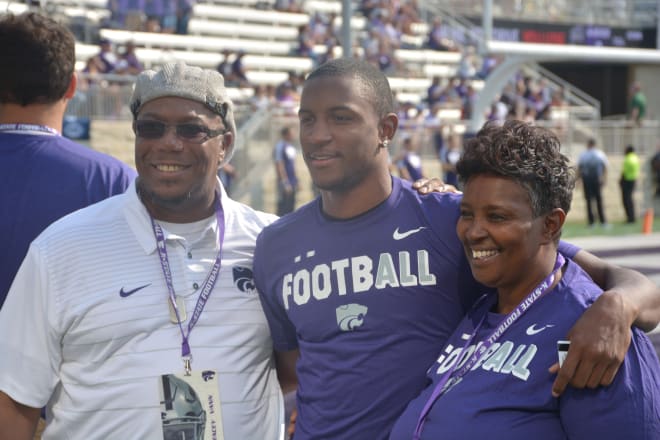 Josh Vann and his family visiting Kansas State earlier this season.