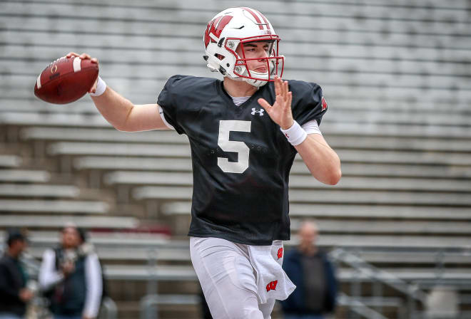 Wisconsin quarterback Graham Mertz. 