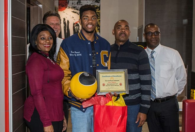 The Chipley McDonald's held a small ceremony for Forrest when he was nominated for the McDonald's All-American Game