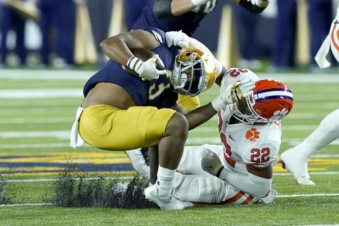 Notre Dame sophomore running back Logan Diggs carried the offense against No. 4 Clemson. 