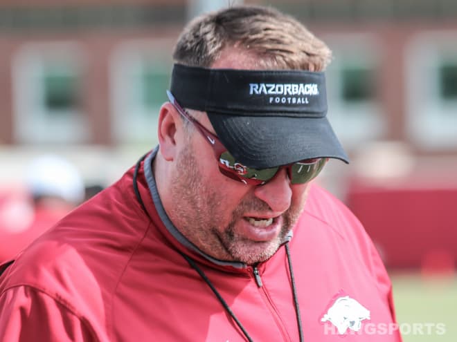 Bret Bielema visited with the media on Wednesday due to the teleconference being cancelled
