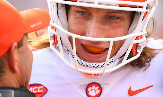 Clemson's two-quarterback system may soon be over, as freshman backup Trevor Lawrence has now thrown for nine touchdowns.