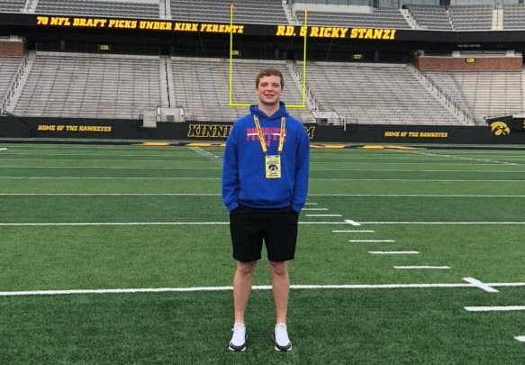 Class of 2021 in-state tight end Carson Williams attended Iowa's junior day on Sunday.