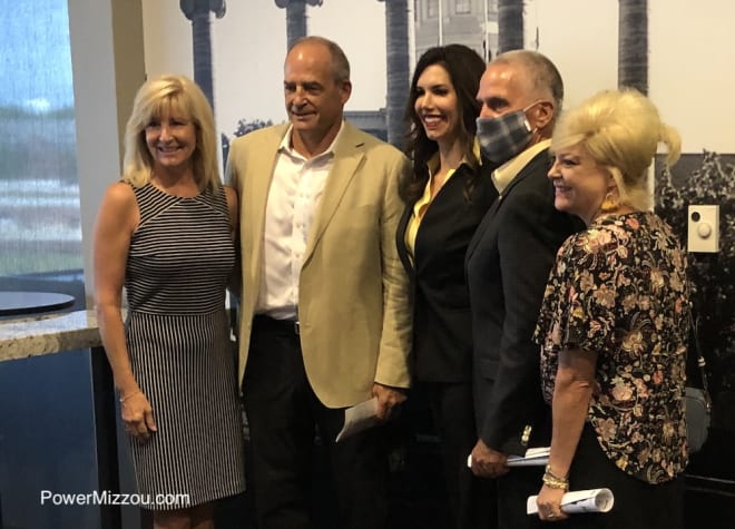 New Missouri athletics director Desiree Reed-Francois (center) met former football coach Gary Pinkel and former AD Mike Alden after being officially hired in August.